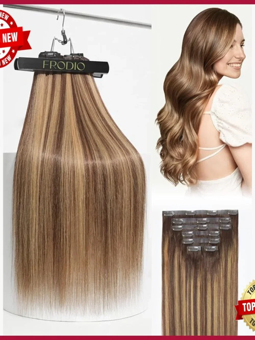 Remy Human Hair Clip-In Extensions 100g 7-Piece Heat Resistant